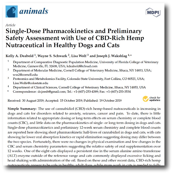 CBD Side Effects in Cats and Dogs Study